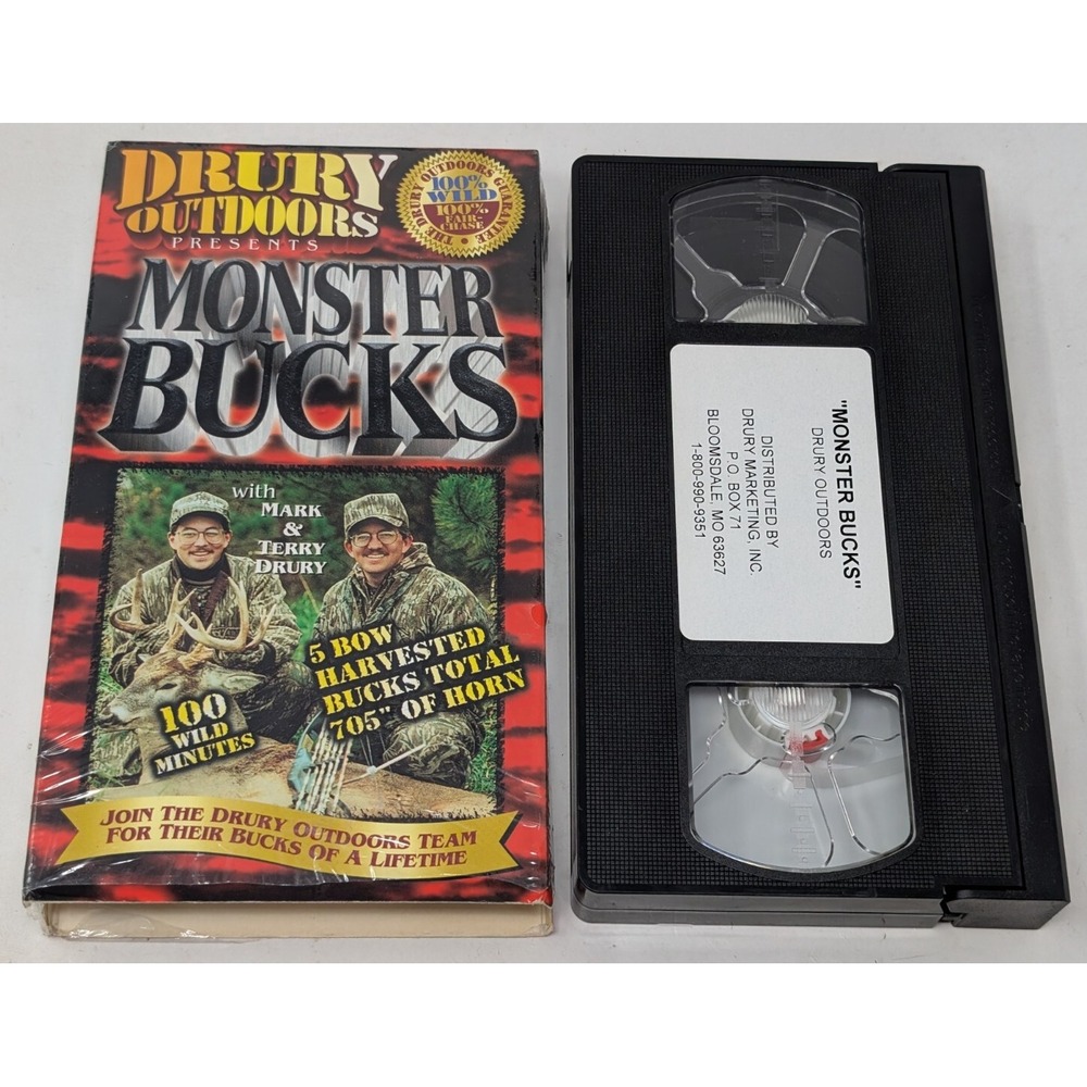 Drury Outdoors‎ Monster Bucks VHS 1993 Deer Hunting Mark Jerry Drury